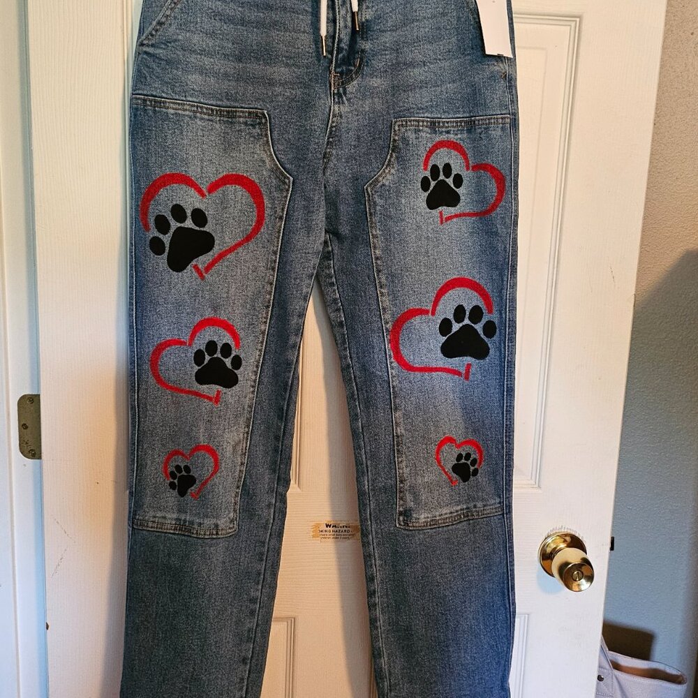 Mica Womens HandPainted Jeans sz M